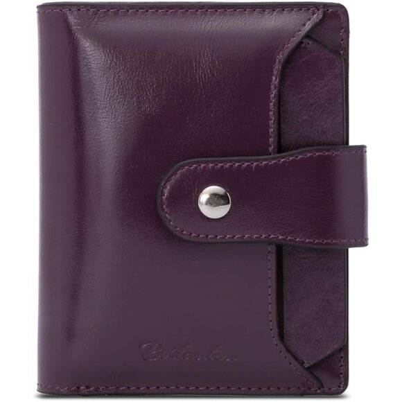 Handbags - Women Leather Wallet RFID Blocking Small Bifold Zipper 1-purple